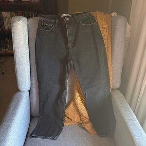 Abercrombie & Fitch Black Ankle Straight Ultra High Rise Jeans